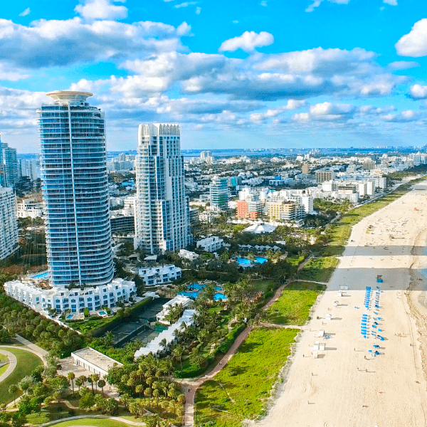LA ciudad de Miami desde el aire