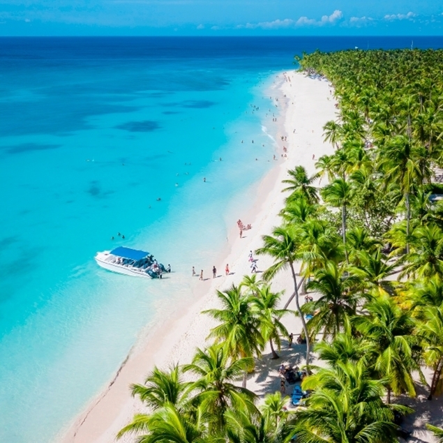 Una playa de Punta Cana dede el aire