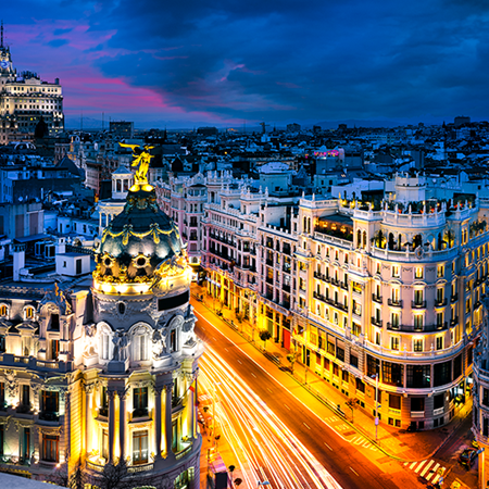 circuito turístico por Europa, con paradas en Madrid, Roma, París y otras ciudades, parte del paquete Eco Europa Turista de 14 días.