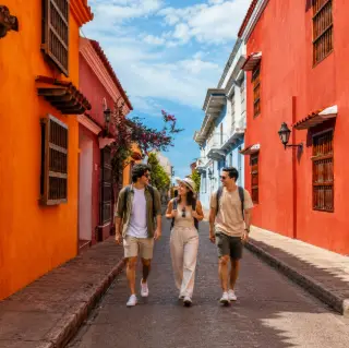 Calles coloridas en Cartagena