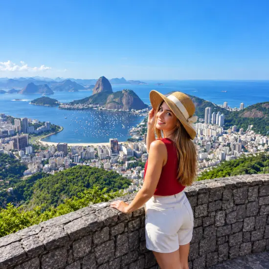 Mujer en las alturas de Rio