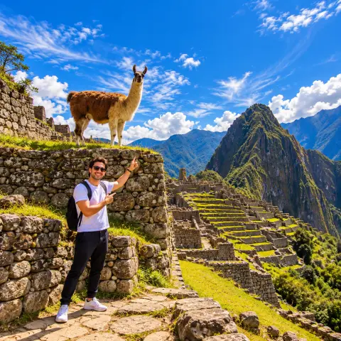 Turista en Machu Picchu
