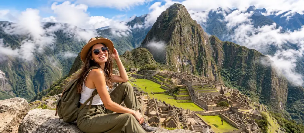 Viajera en Machu Picchu