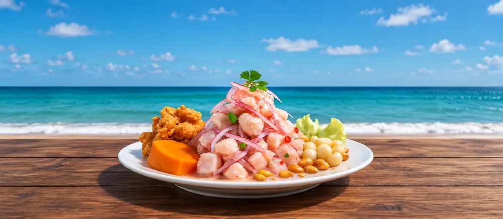 Ceviche en la playa de Vichayito