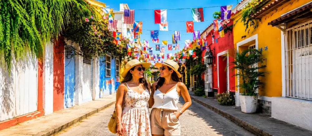 Amigas disfrutando de Cartagena en Colombia